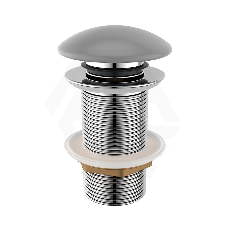 Fienza Ceramic Cap Pop-Up Waste 32mm NO Overflow for Bathroom Basins Matte Light Grey