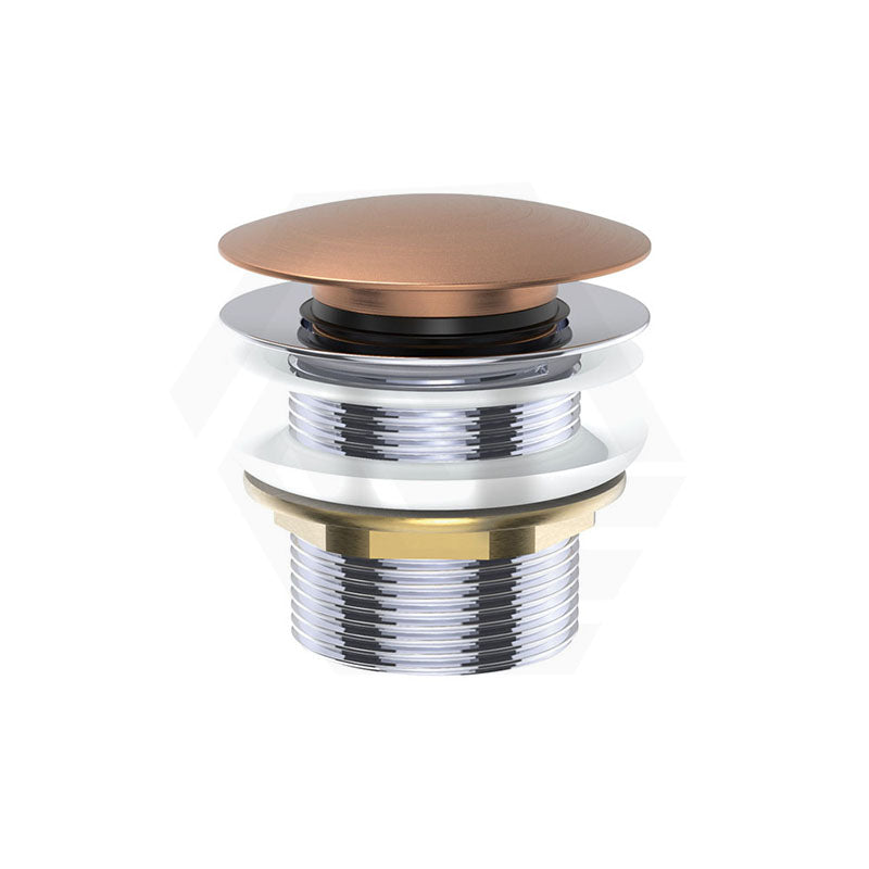 Fienza 40mm Universal Pull-Out/Pop-Up Brass Cap Bath Waste NO Overflow Brushed Copper