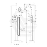 Fienza Kaya Floor Mounted Bath Mixer With Hand Shower In Various Colour