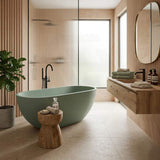 Fienza Jada Luxury Concrete Freestanding Bathtub Oval NO Overflow 1500mm - Variant Colour Available