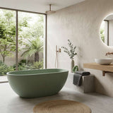 Fienza Jada Luxury Concrete Freestanding Bathtub Oval NO Overflow 1500mm - Variant Colour Available