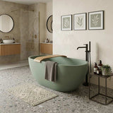 Fienza Jada Luxury Concrete Freestanding Bathtub Oval NO Overflow 1500mm - Variant Colour Available