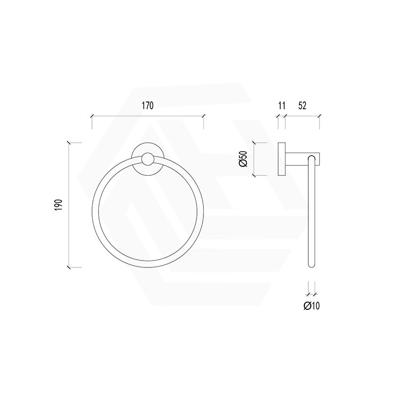 Feron Round Stainless Steel Hand Towel Ring Variant Colour Available
