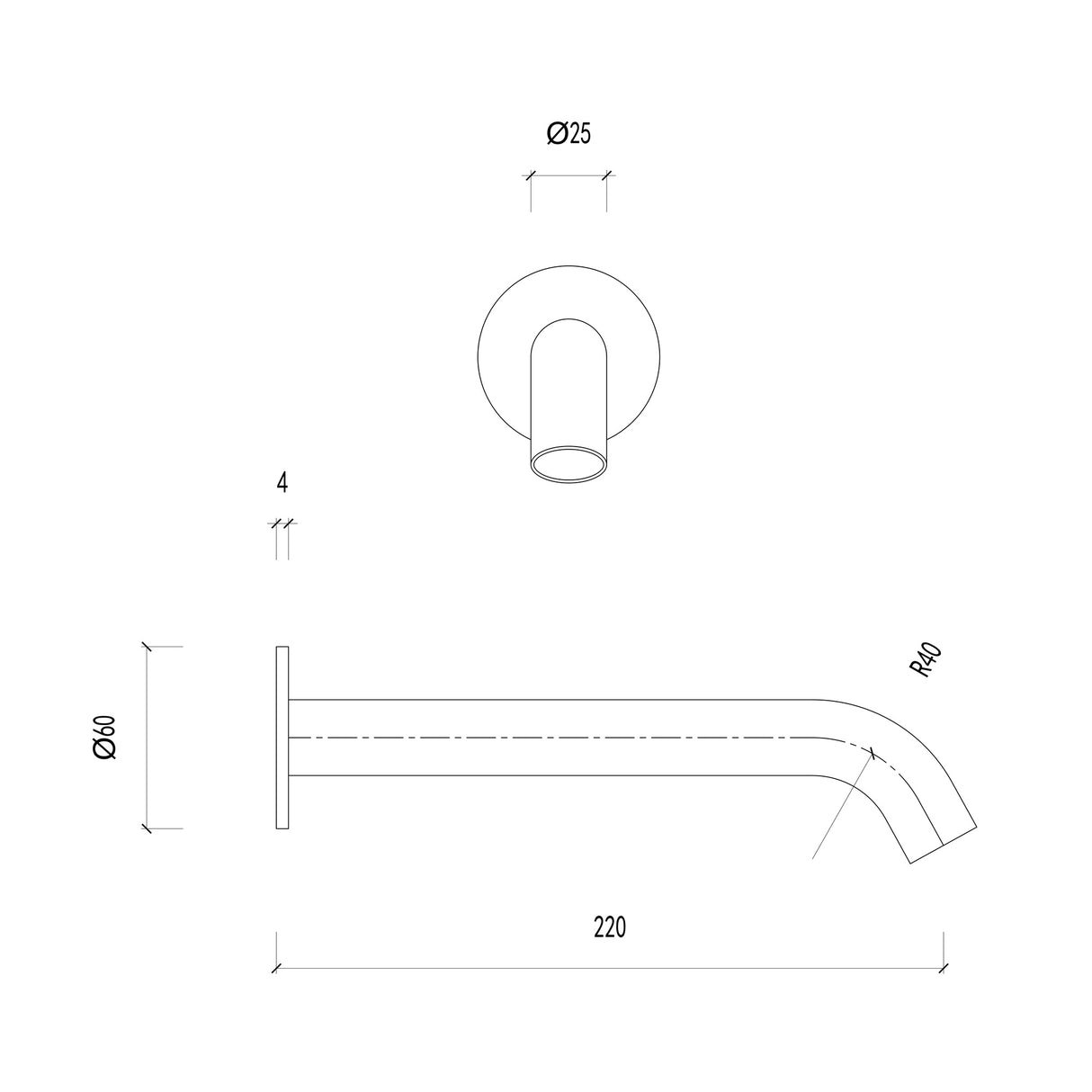 Feron Bath Spout 180/220mm Stainless Steel Bath Spout Variant Colour Available