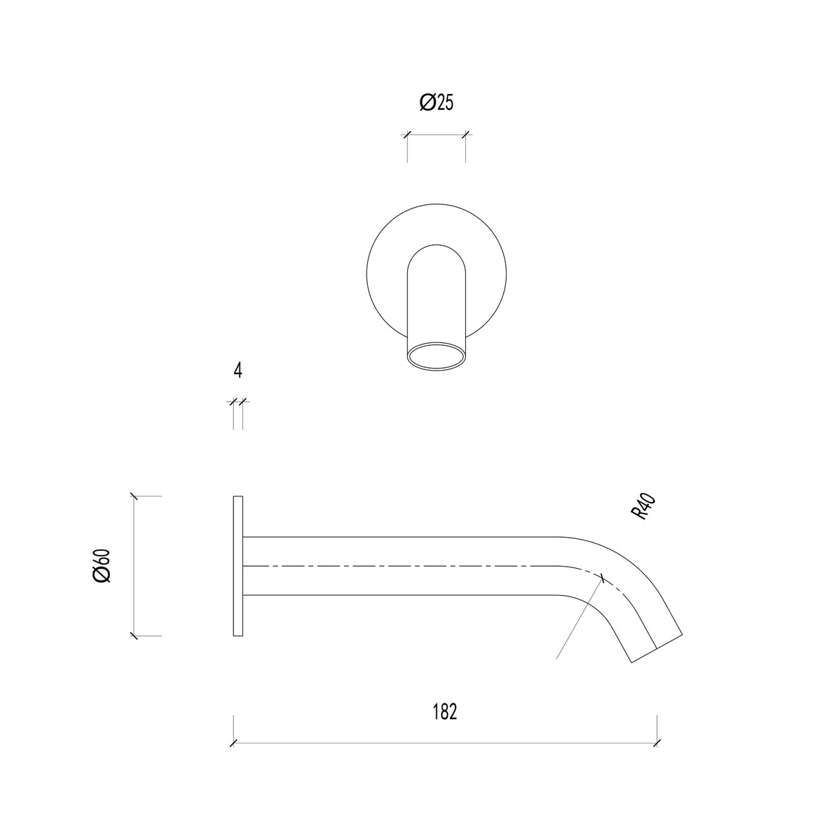 Feron Bath Spout 180/220mm Stainless Steel Bath Spout Variant Colour Available