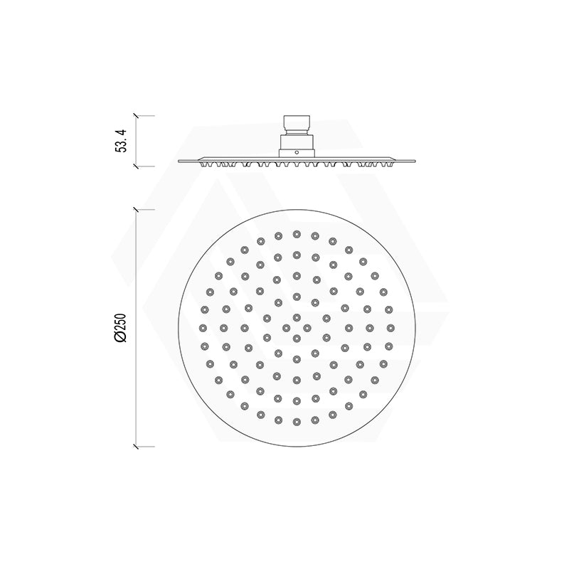 Feron Round Rainfall Shower Head Stainless Steel 250mm 10 inch - Variant Colour