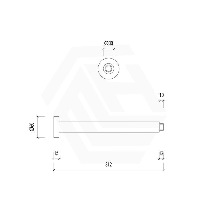 Feron Round Stainless Steel Ceiling Shower Arm 150mm/300mm/470mm - Variant Colour