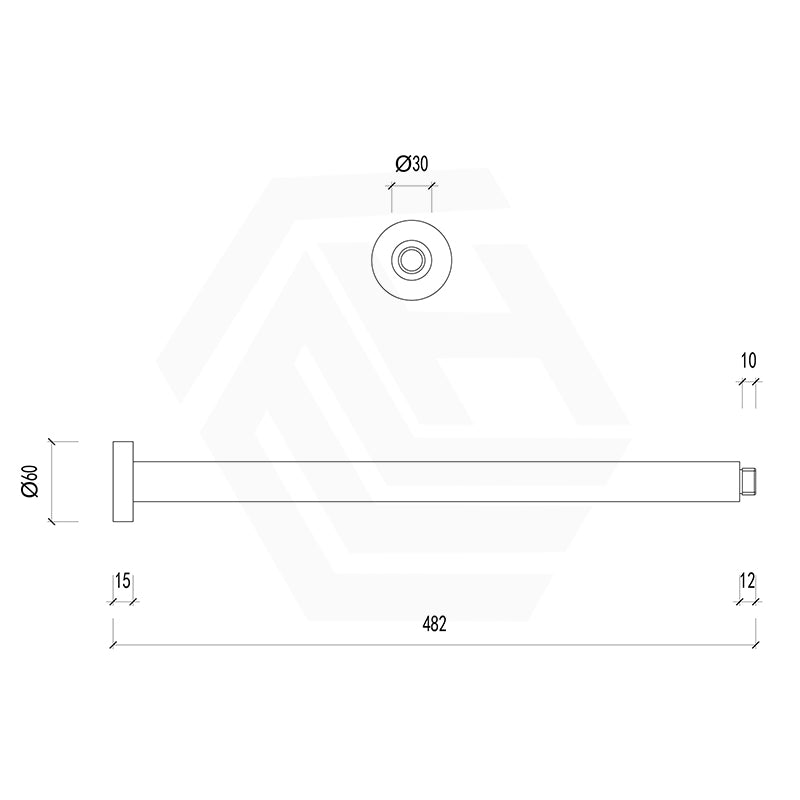 Feron Round Stainless Steel Ceiling Shower Arm 150mm/300mm/470mm - Variant Colour