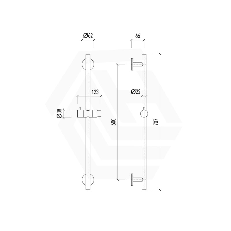 Feron Round Stainless Steel Handheld Shower on Sliding Rail with Water Inlet - Variant Colour