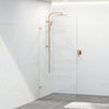 Tempered Glass Frameless Walk In Shower Screen Fixed Panel Rose Gold 300-1200mm