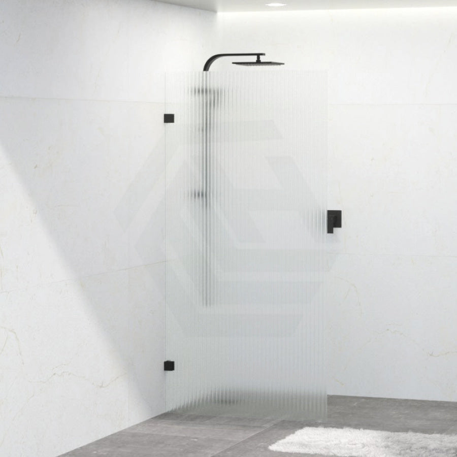 Fluted Glass Frameless Shower Screen Fixed Panel - MyHomeware