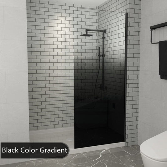 From 900 To 1200X2000Mm Black Color Gradient Frameless Shower Screen Single Door Fixed Panel 10Mm