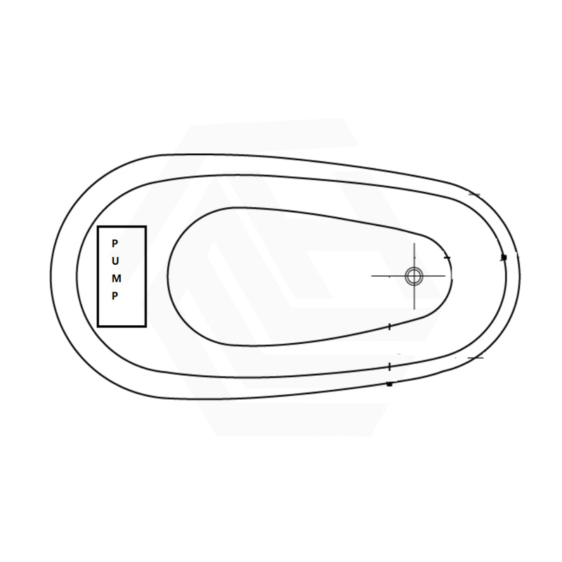 Broadway FS21 1800x900x800mm Oval Acrylic Freestanding Spa Bathtub