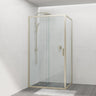 Shower Screen Semi-frameless Sliding L Shape Brushed Gold