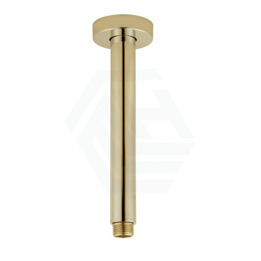 Round Ceiling Shower Arm Brushed Yellow Gold
