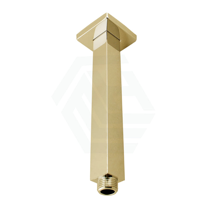 Square Norico Ceiling Shower Arm Brushed Yellow Gold