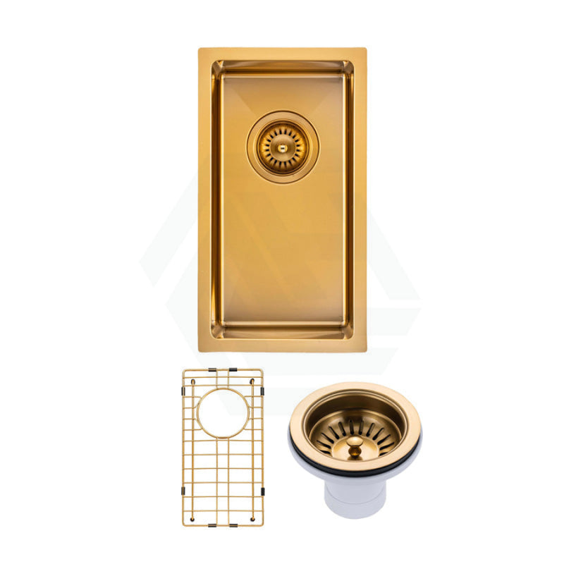 250X450X215Mm Brushed Gold Pvd Kitchen Sink Stainless Steel 304 Single Bowl Top/undermount