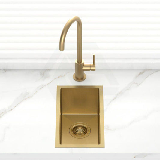 Stainless Steel Kitchen Sink 250mm Brushed Gold