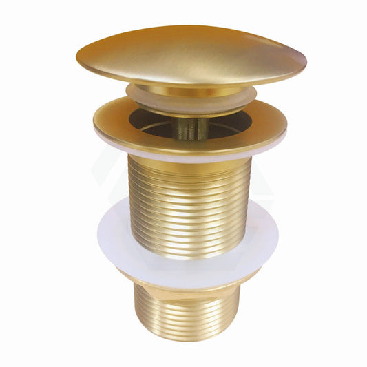 Pop Up Waste With Adapter No Overflow Mushroom Brushed Yellow Gold