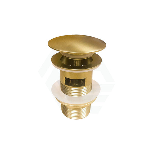 G#1(Gold) 32/40Mm Brushed Yellow Gold Mushroom Solid Brass Basin Pop Up Waste With Overflow Wastes