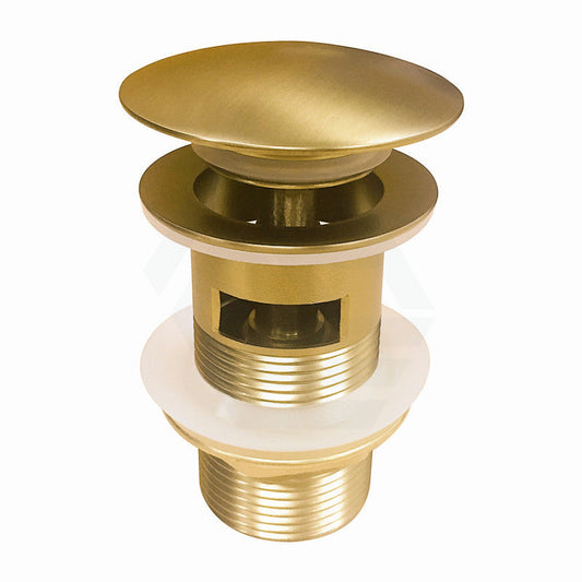 Pop Up Waste With Overflow Adapter Mushroom Brushed Yellow Gold