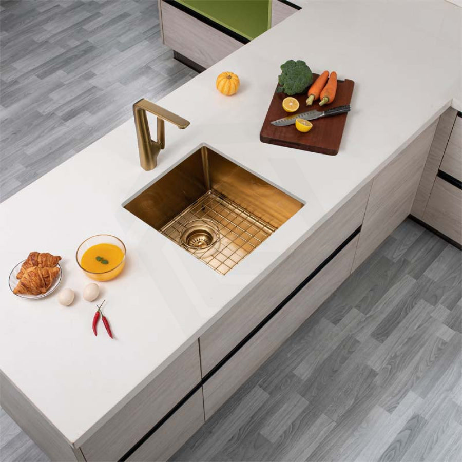 390X450X215mm Brushed Gold Pvd Kitchen Sink Single Bowl Top/undermount