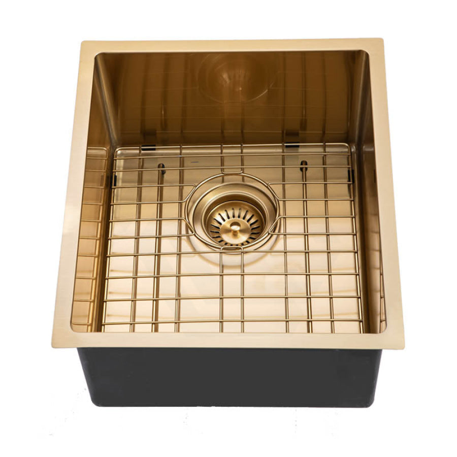 390X450X215mm Brushed Gold Pvd Kitchen Sink Single Bowl Top/undermount