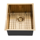 390X450X215mm Brushed Gold Pvd Kitchen Sink Single Bowl Top/undermount