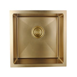 440X440X205mm 1.2mm Round Corner Stainless Steel Brushed Yellow Gold Single Bowl