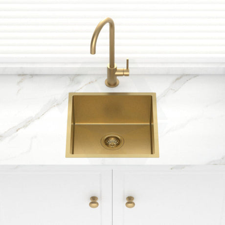 G#1(Gold) 440X440X205mm Brushed Brass Gold Pvd Stainless Steel Handmade Single Bowl Kitchen Sink