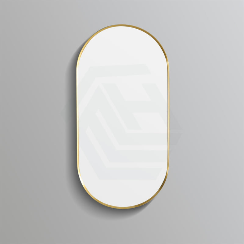 450/600Mm Bathroom Yellow Gold Framed Oval Mirror Wall Mounted Vertical Or Horizontal Mirrors