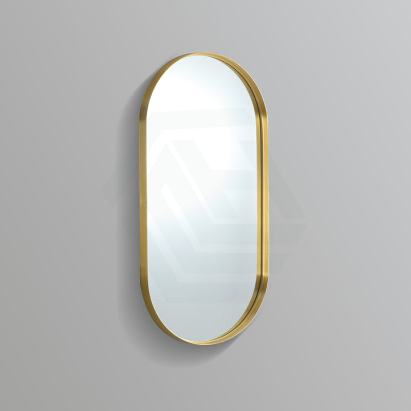 450/600mm Bathroom Yellow Gold Framed Oval Mirror