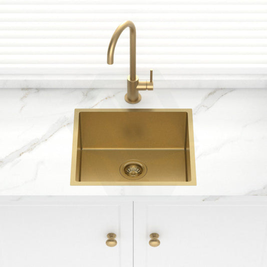 Stainless Steel Kitchen Sink 500mm Brushed Gold