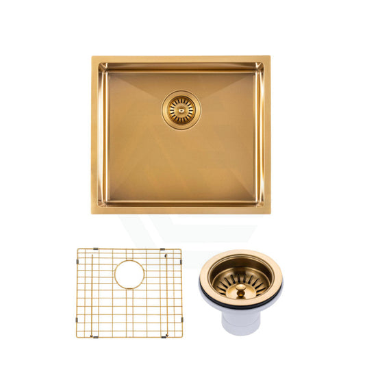 510X450X230Mm Brushed Gold Pvd Kitchen Sink Single Bowl Top/undermount