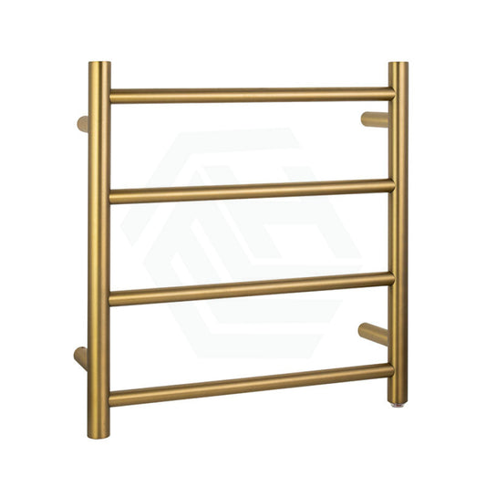 520X500X120Mm Round Brushed Gold Electric Heated Towel Rack 4 Bars Rails