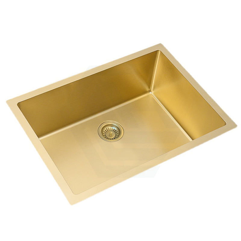 600X450X230Mm Brushed Gold Pvd 1.2Mm Handmade Top/undermount Single Bowl Kitchen Sink Stainless