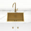 Stainless Steel Kitchen Sink Deep 600mm Brushed Gold