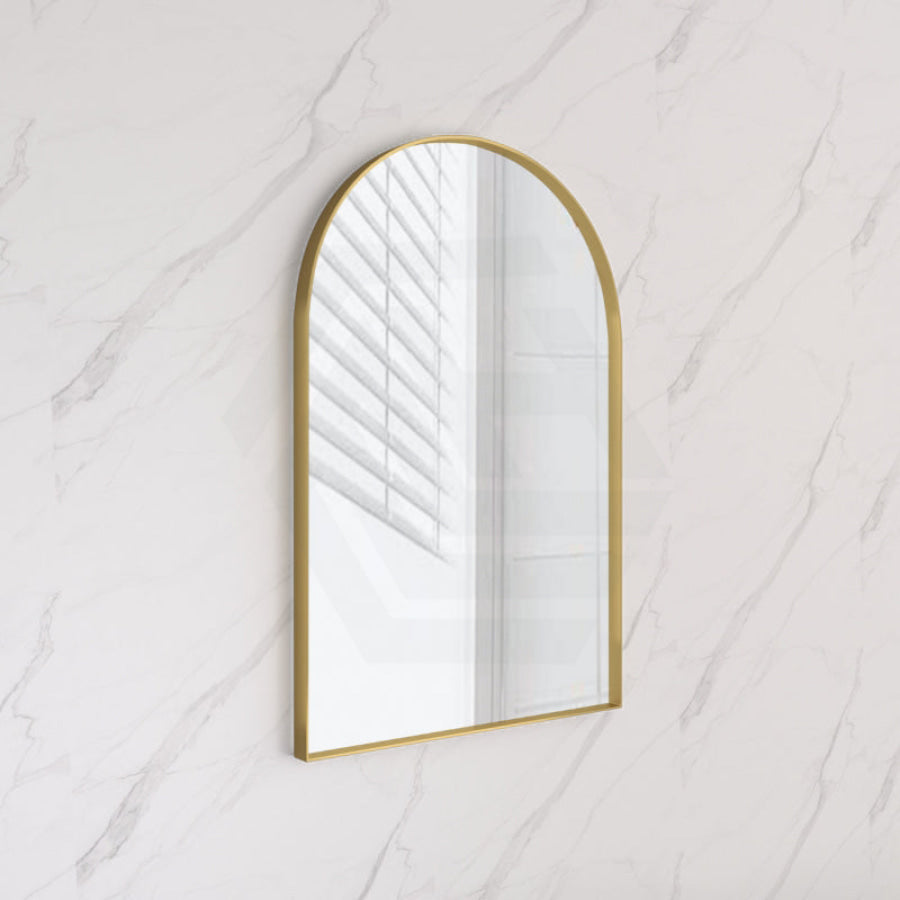 G#1(Gold) 600X900X35Mm Bathroom Yellow Gold Framed Arch Mirror Wall Mounted Mirrors