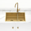 Stainless Steel Kitchen Sink Double Bowls 710mm Brushed Gold