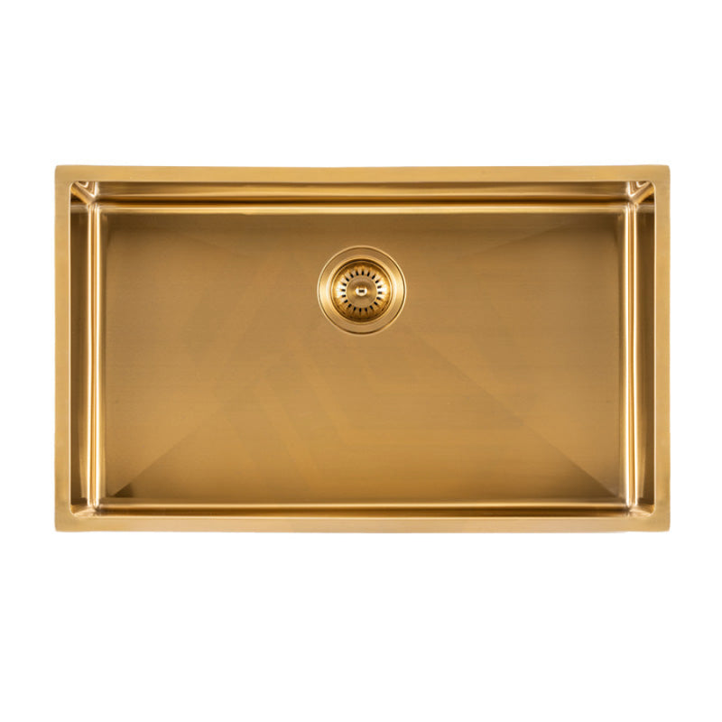 762X457X254Mm Brushed Gold Pvd Single Bowl Kitchen Sink Top/undermount