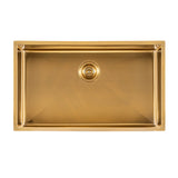 762X457X254mm Brushed Gold Pvd Single Bowl Kitchen Sink Top/undermount