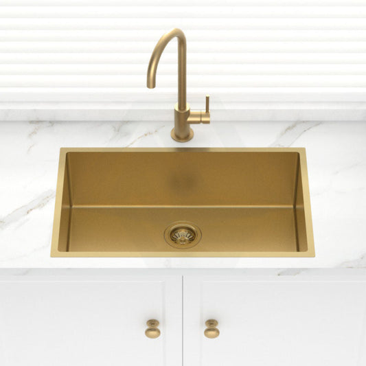 Stainless Steel Kitchen Sink 762mm Brushed Gold
