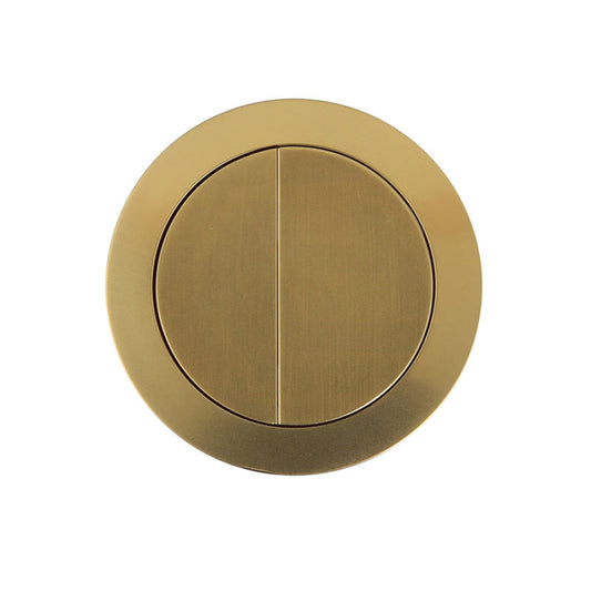 Brushed Yellow Gold Round Dual Flush Toilet Water Tank Press Button For About 46Mm Cistern Lid Hole