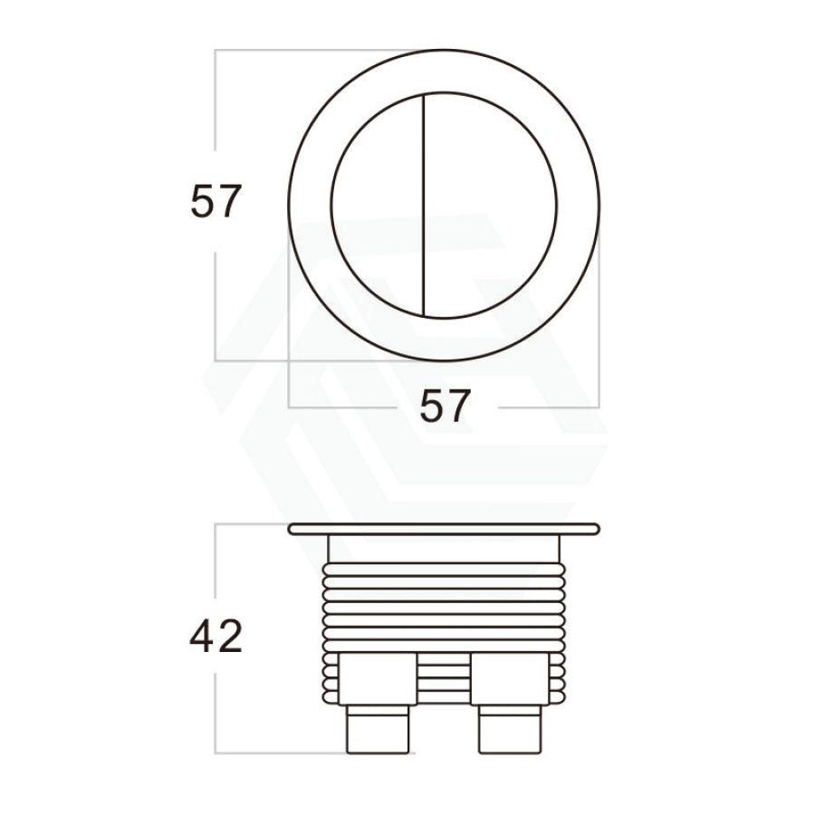 Brushed Yellow Gold Round Dual Flush Toilet Water Tank Press Button For About 46Mm Cistern Lid Hole