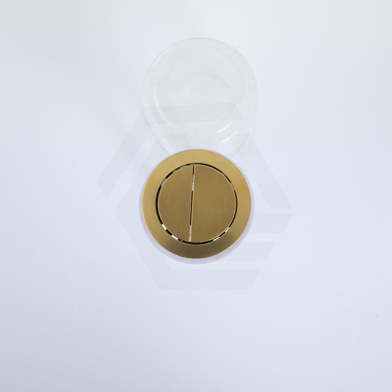 Brushed Yellow Gold Round Dual Flush Toilet Water Tank Press Button For About 46Mm Cistern Lid Hole