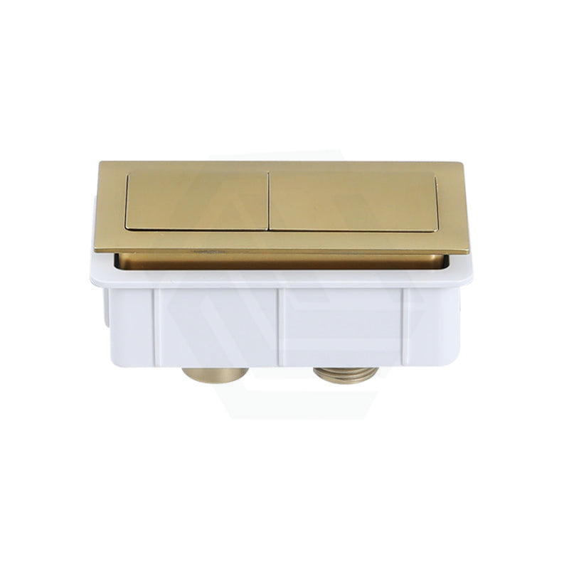 Toilet Press Button Square Dual Flush Brushed Yellow Gold