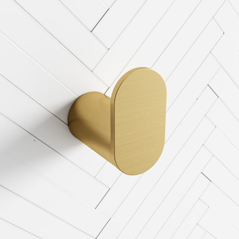 G#1(Gold) Norico Brushed Gold Robe Hook Wall Mounted Brass Hooks