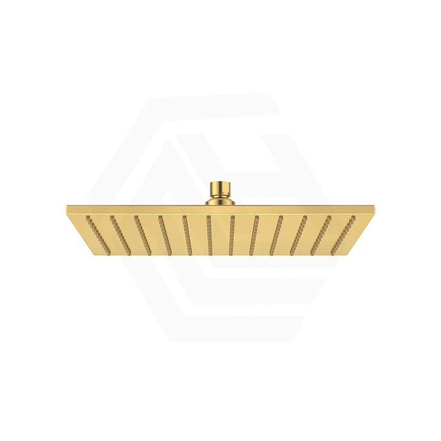 G#1(Gold) Norico Esperia 10 Inch 250Mm Square Solid Brass Brushed Gold Rainfall Shower Head Heads
