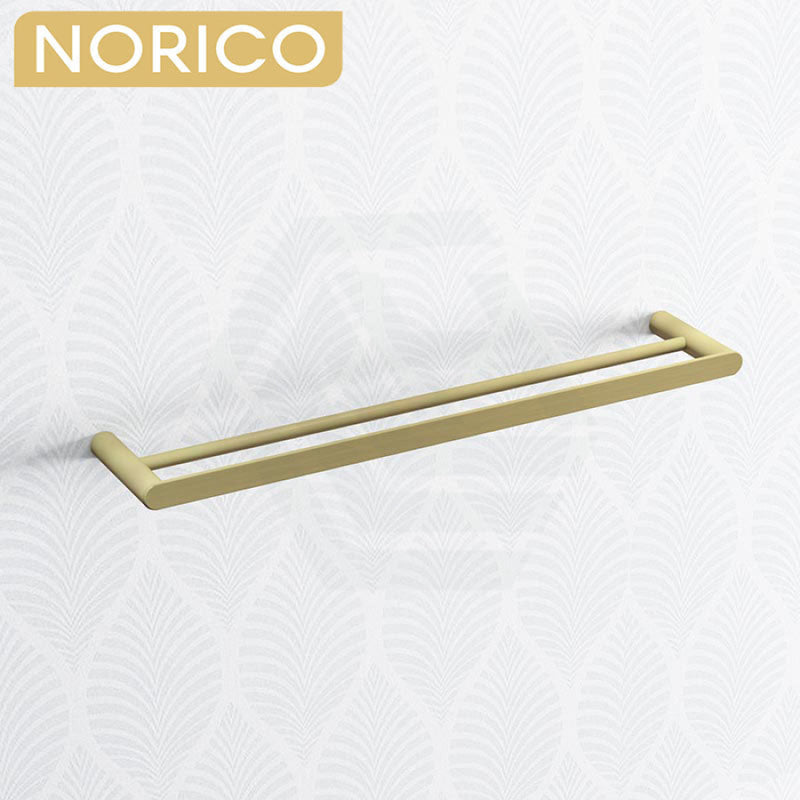 Esperia Brushed Yellow Gold Double Towel Rail 600mm Stainless Steel 304 Wall Mounted AR52.04