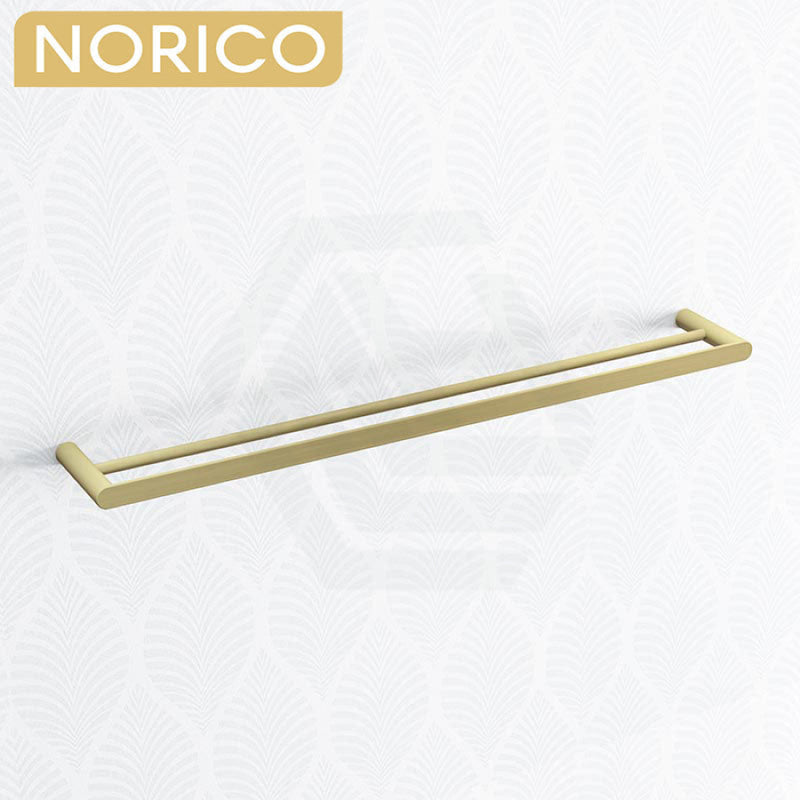 Esperia Brushed Yellow Gold Double Towel Rail 800mm Stainless Steel 304 Wall Mounted AR52-8.04